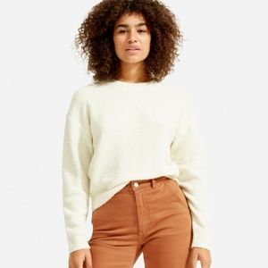 ✨NWT✨ EVERLANE The Teddy Wool Crew Neck Sweater in Buttermilk Sz XS